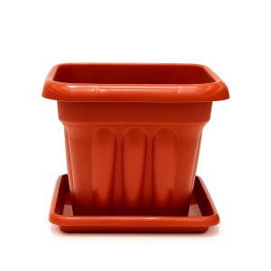 Square Tapered Plastic Planter Set